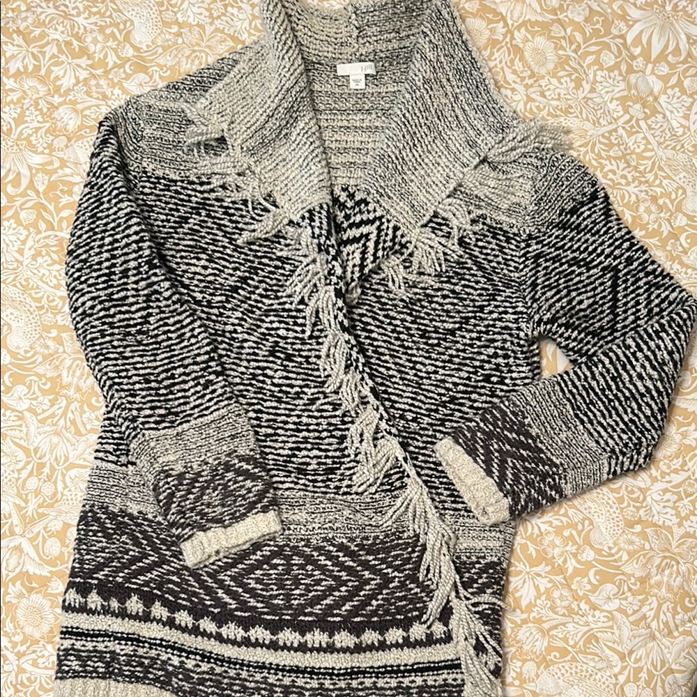 JJill Women's Black and Gray Sweater